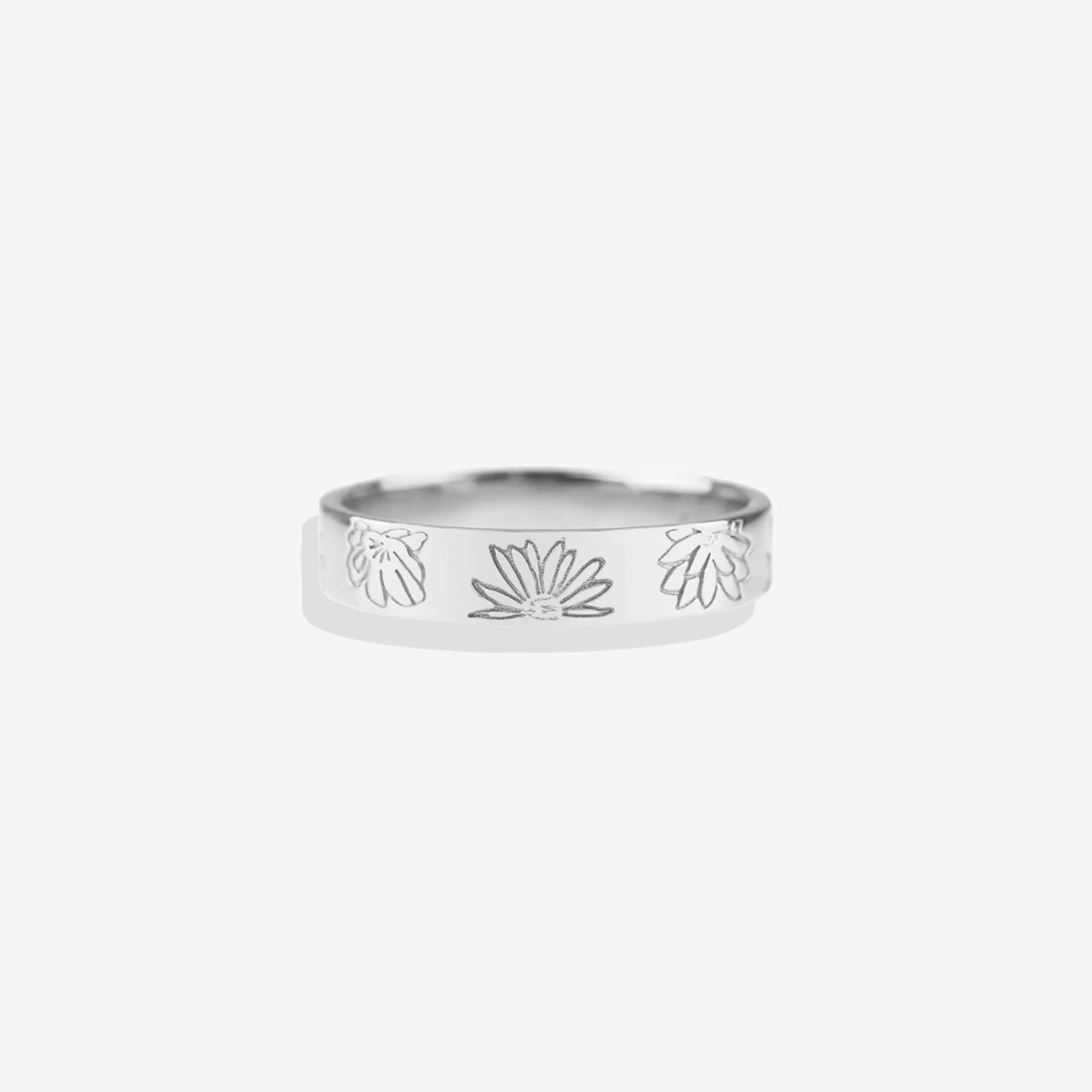 Customized Flower Stamped Ring