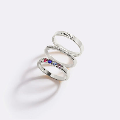 Custom Birthstone Stacking Rings