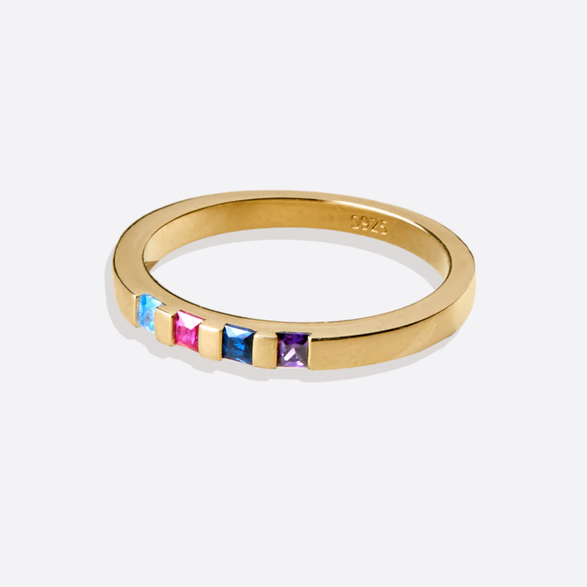 Personalized Birthstone Band Ring