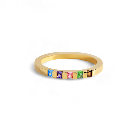 Personalized Birthstone Band Ring