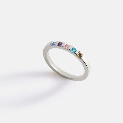 Personalized Birthstone Band Ring