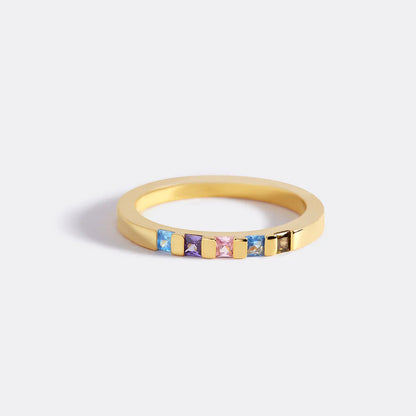 Personalized Birthstone Band Ring