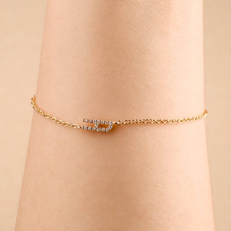 Skinny Diamond Initial Bracelet