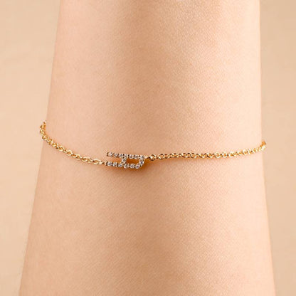 Skinny Diamond Initial Bracelet