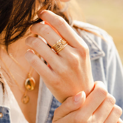 April Birth Flower Ring