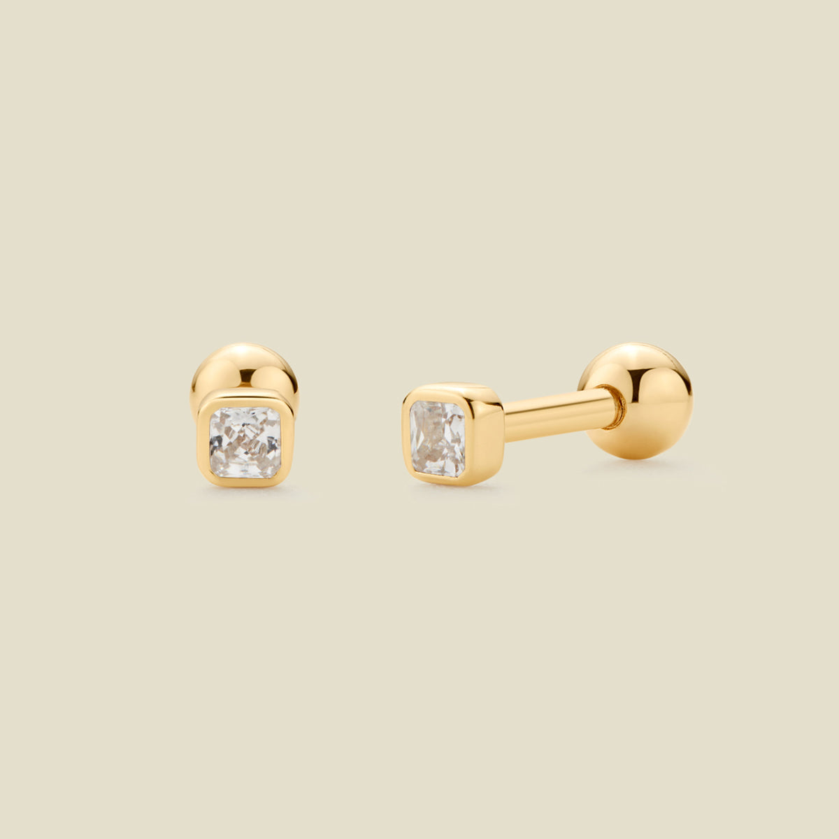 Customized April Birthstone Stud Earrings