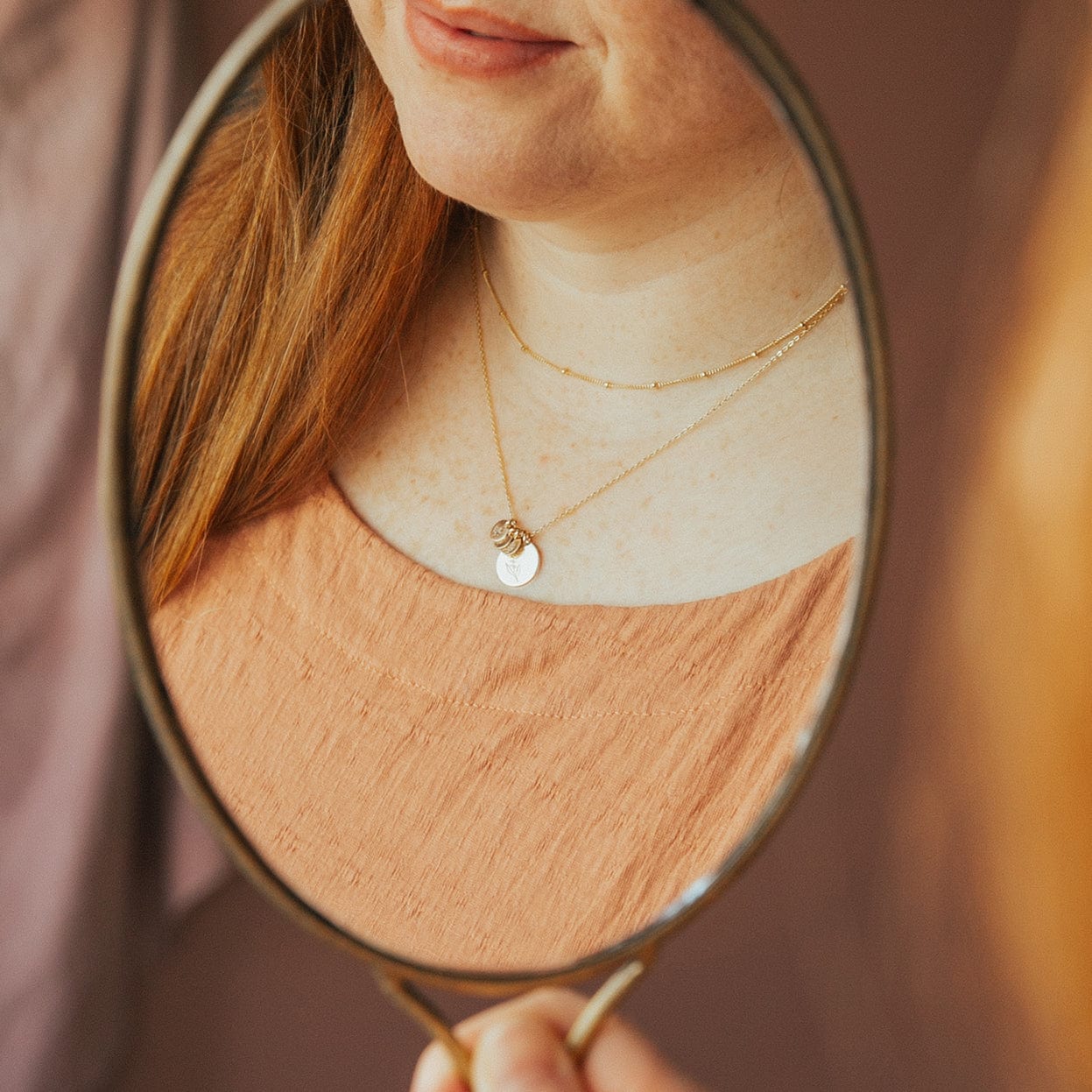 Customized Blooms Disc Necklace