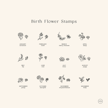 Birth Flower Stacker Necklace | 1/2" Disc