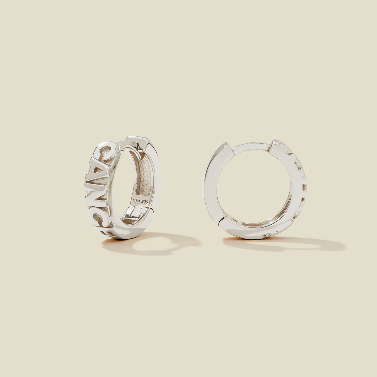 Cancer Huggie Hoop Earrings