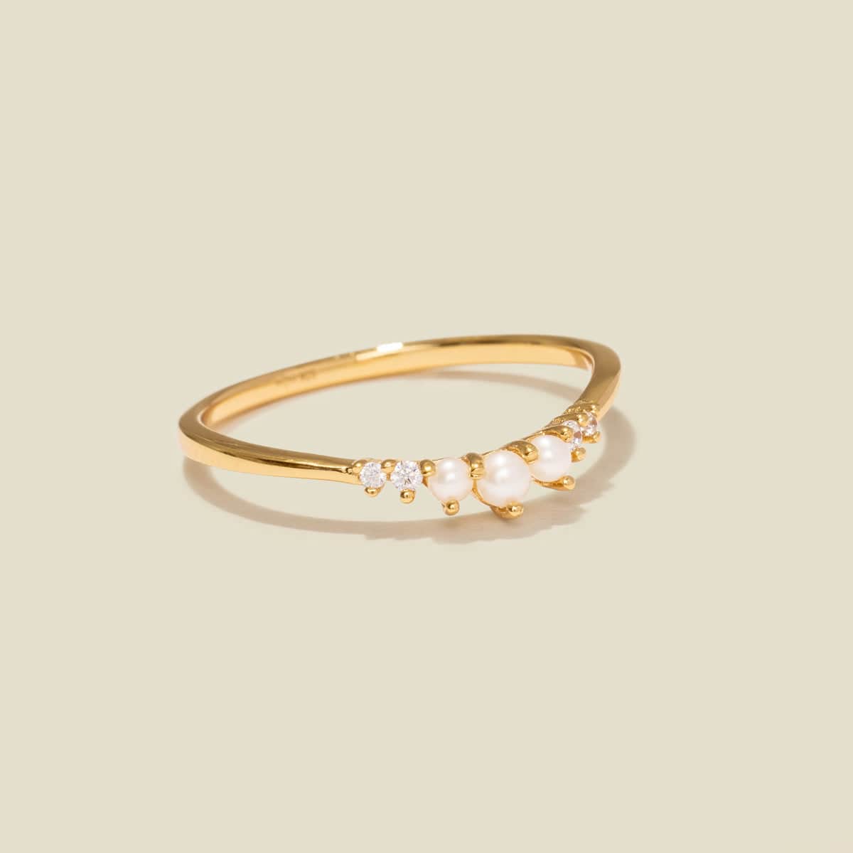 Crescent Pearl Ring