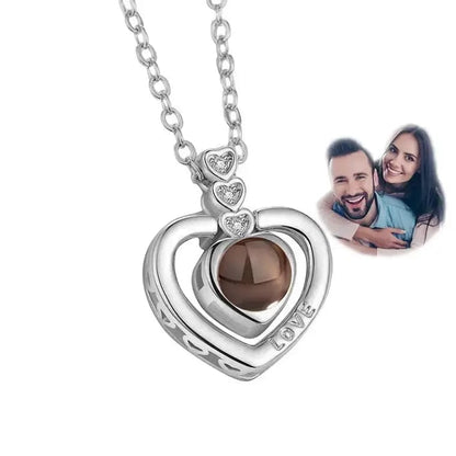 Personalized Heart Drop Projection Necklace