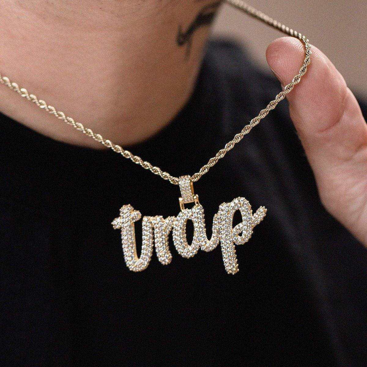 Personalized Pave Font Necklace