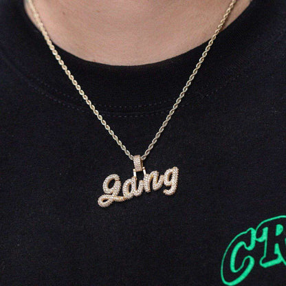 Personalized Pave Font Necklace