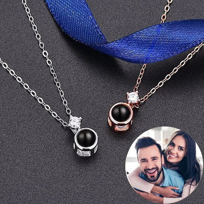 Personalized Photo Projection Diamond Necklace