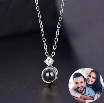 Personalized Photo Projection Diamond Necklace