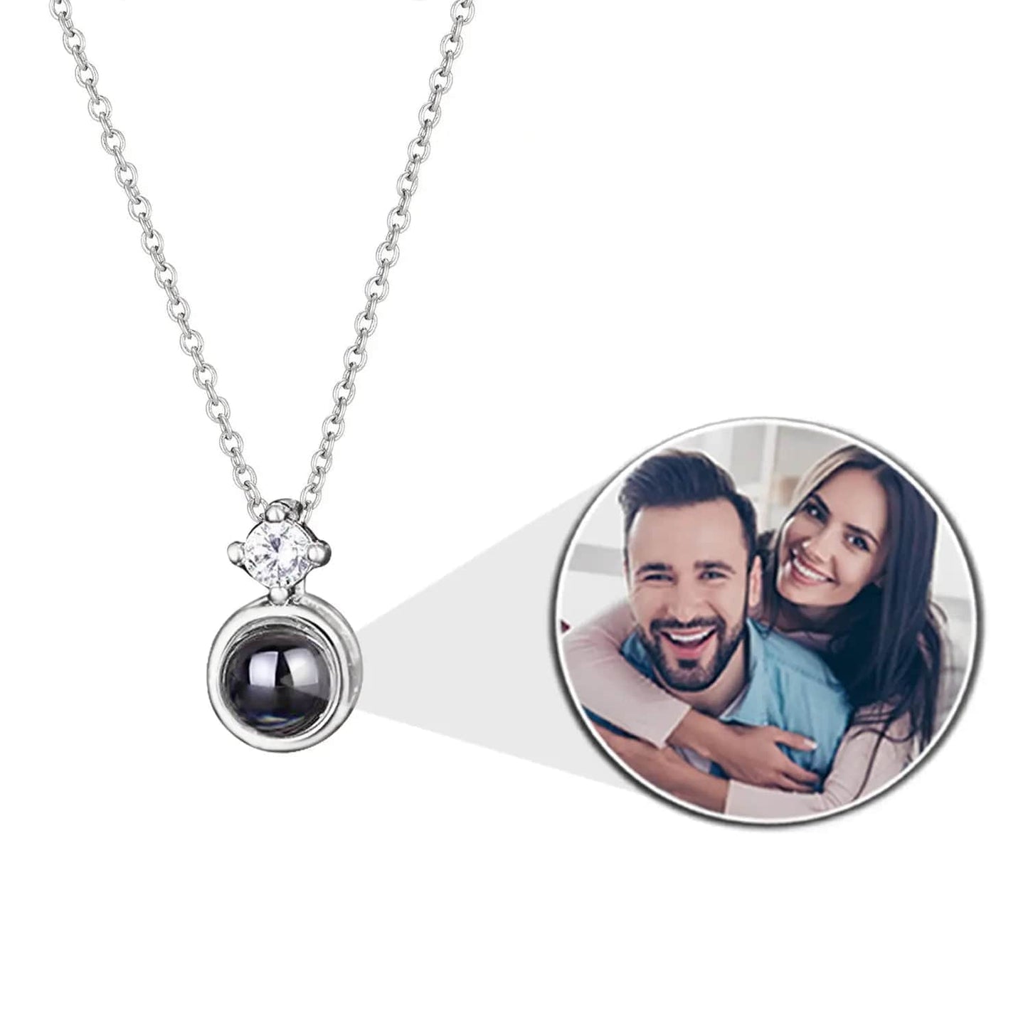 Personalized Photo Projection Diamond Necklace