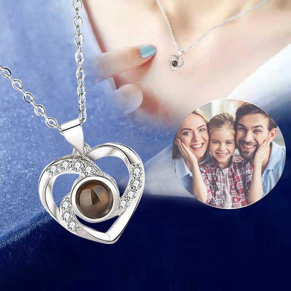 Personalized Viking Heart Photo Necklace