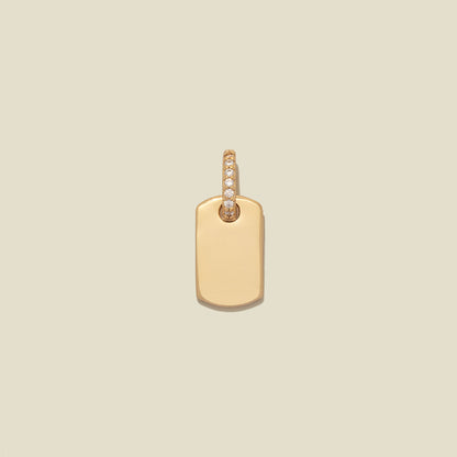 CZ Dog Tag Charm