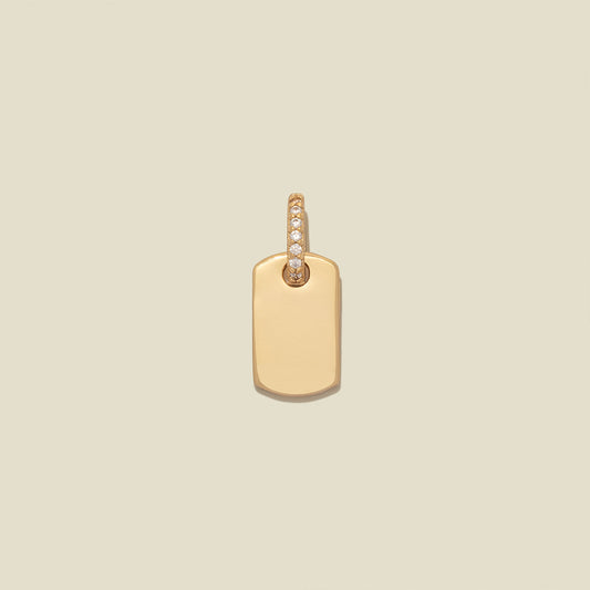 CZ Dog Tag Charm