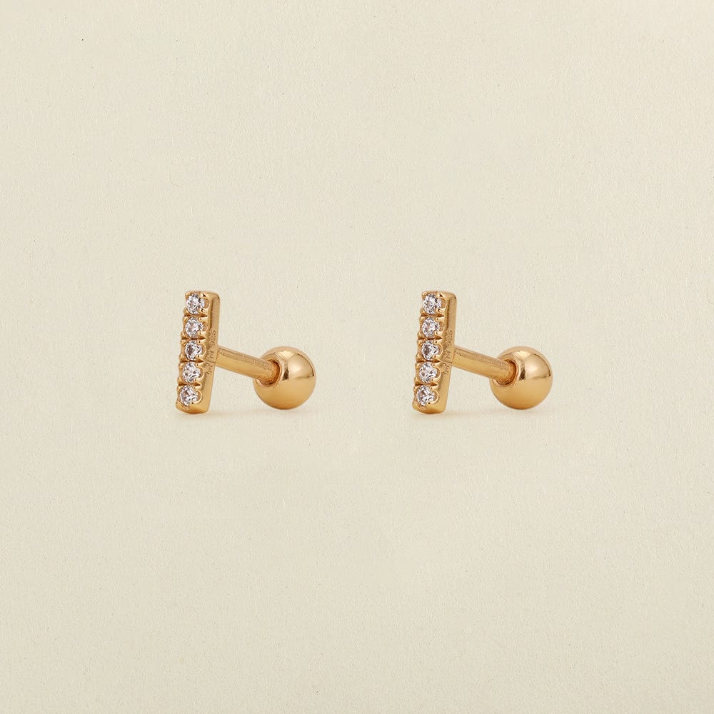 Mini Bar CZ Stud Earrings