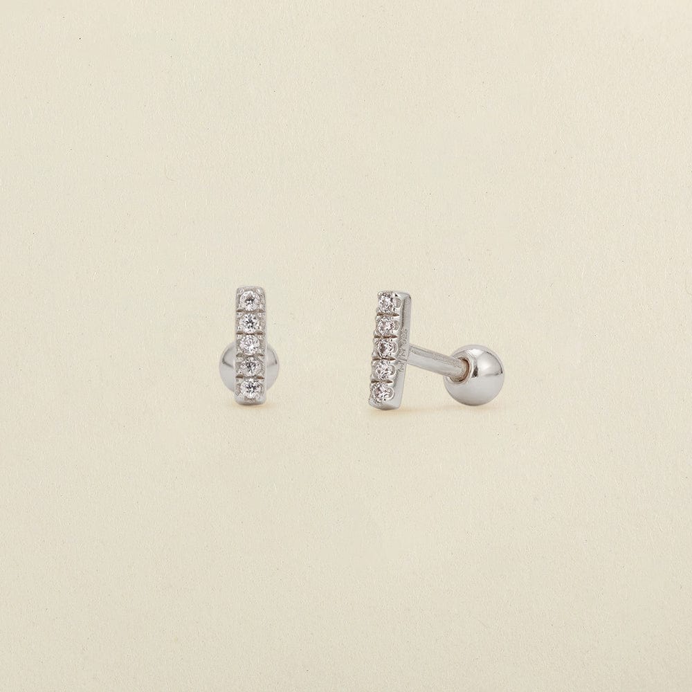 CZ Mini Bar Stud Earrings