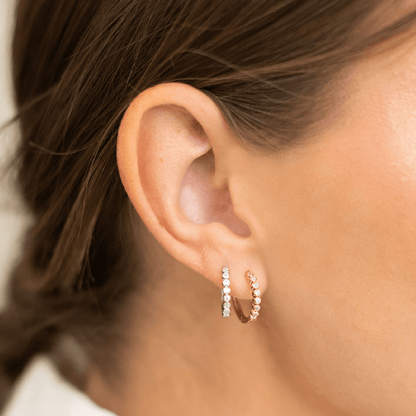 CZ Poppy Hoop Earrings