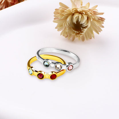 Personalized Dainty Birthstone Ring