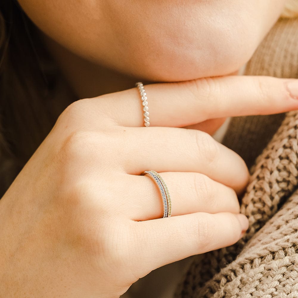 Personalized December Birthstone Stacking Ring