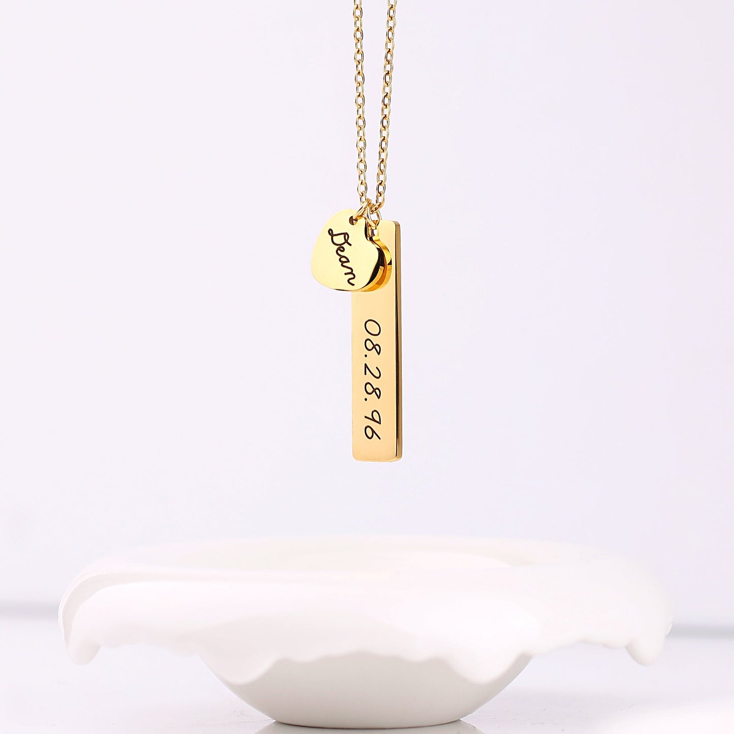 Personalized Engraved Heart Pendant Necklace