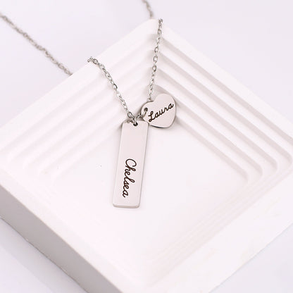 Personalized Engraved Heart Pendant Necklace