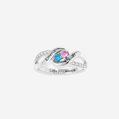 Personalized Two Birthstone Ring