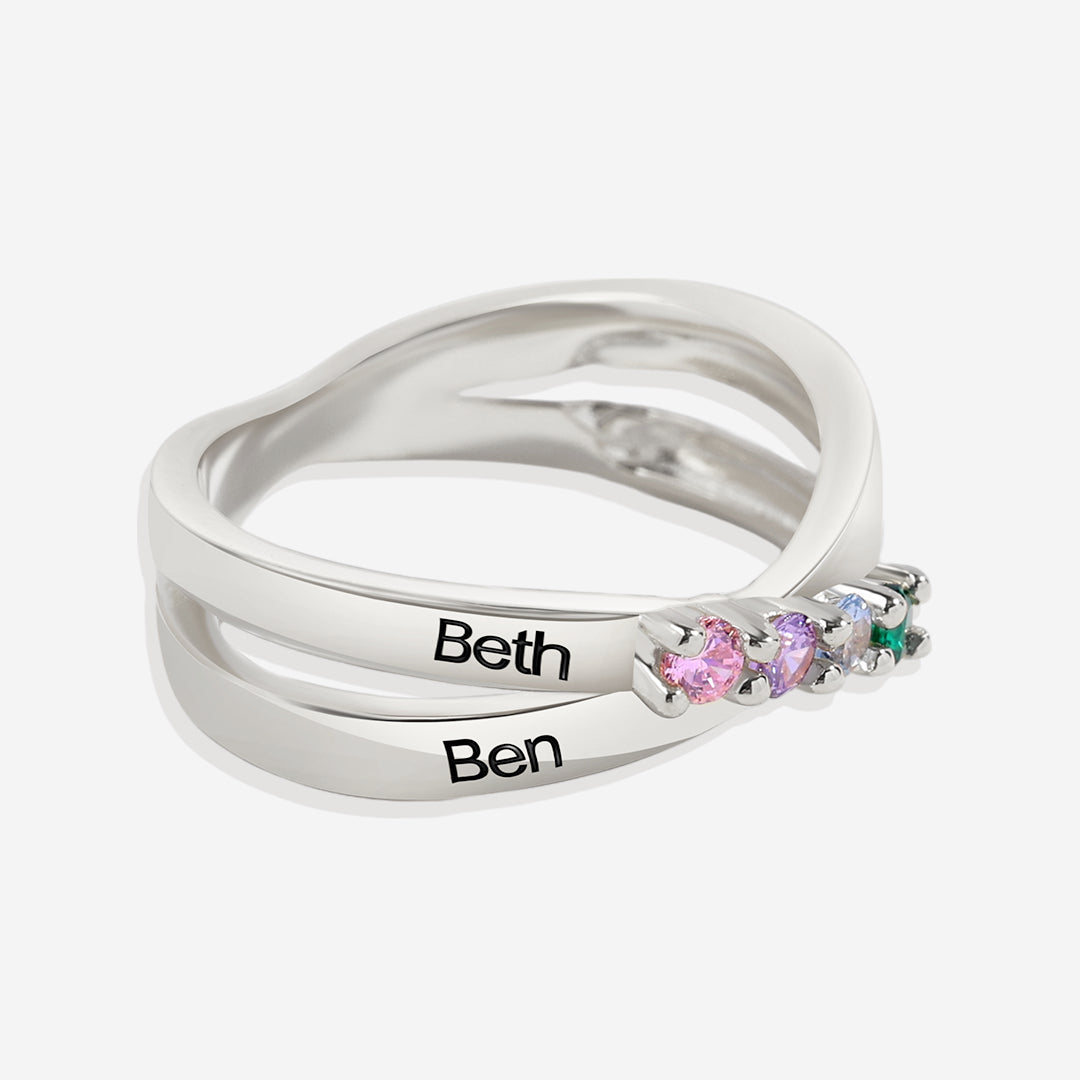 Personalized Family Birthstone Ring