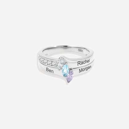 Personalized 3 Birthstone Ring