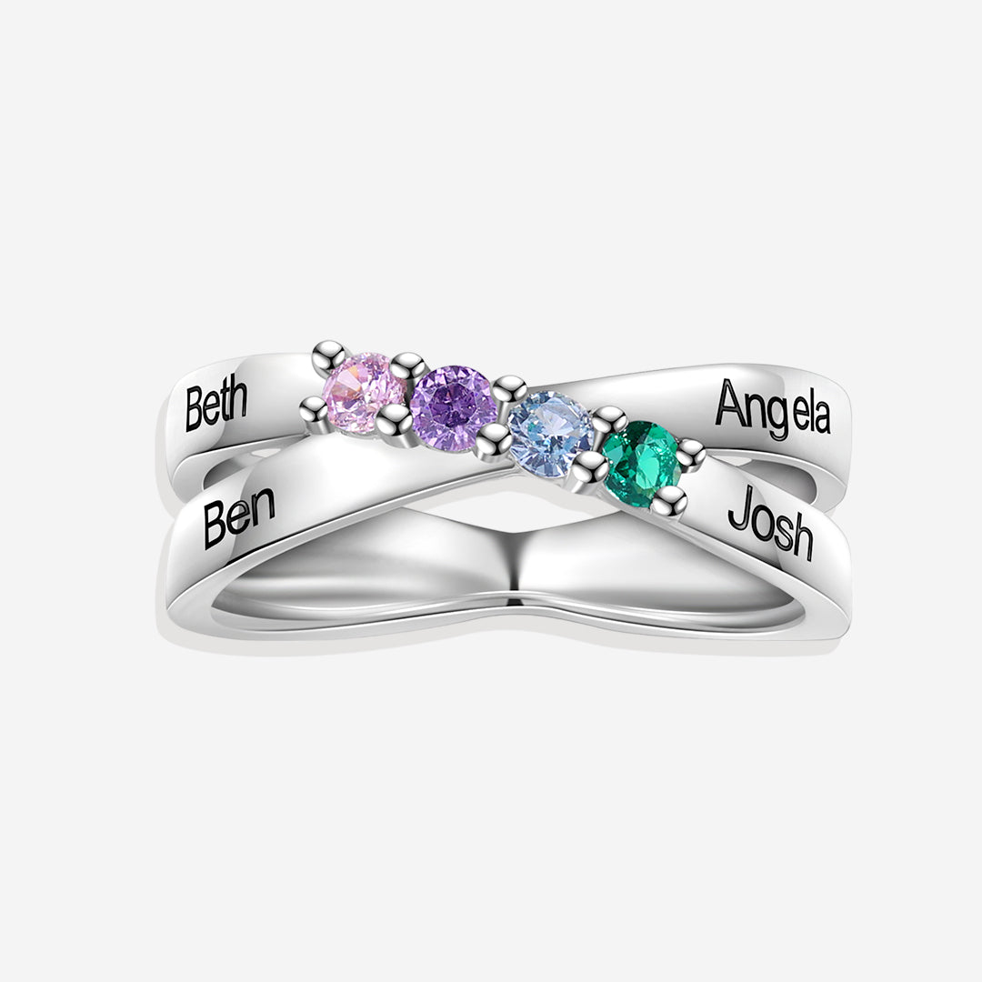 Personalized Family Birthstone Ring