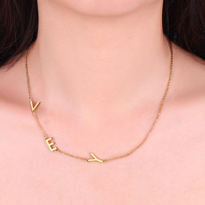 Custom Asymmetrical Initials Necklace