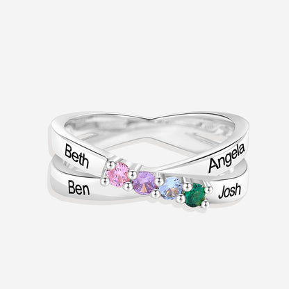 Personalized Family Birthstone Ring