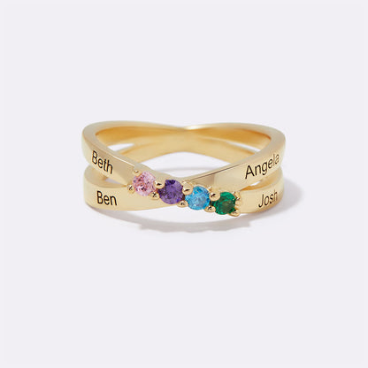 Personalized Family Birthstone Ring