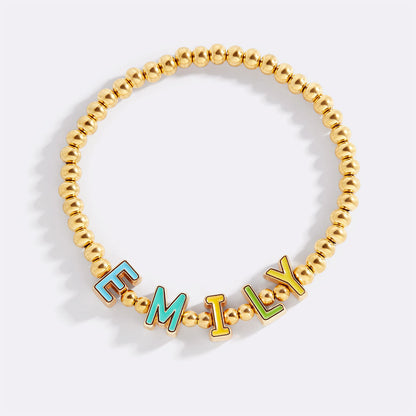 Personalized Rainbow Candy Letter Bracelet