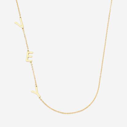 Custom Asymmetrical Initials Necklace