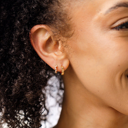 Gemini Huggie Hoop Earrings