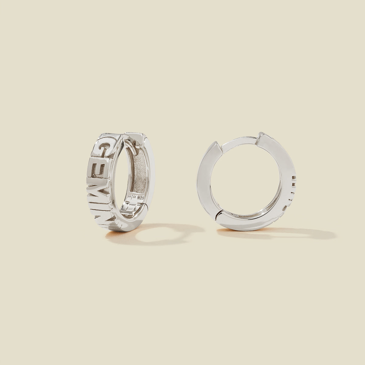 Personalized Gemini Huggie Hoop Earrings