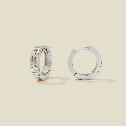 Personalized Gemini Huggie Hoop Earrings