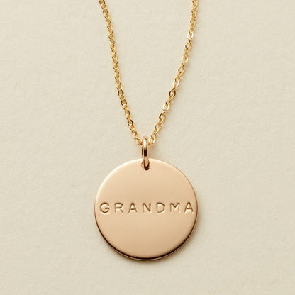 Customized Grandma Disc Necklace