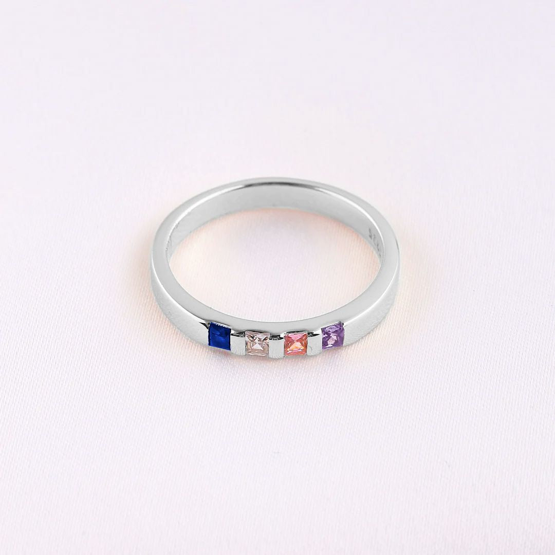 Personalized Birthstone Band Ring