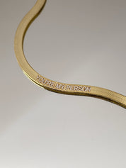 Personalized Herringbone Text Necklace