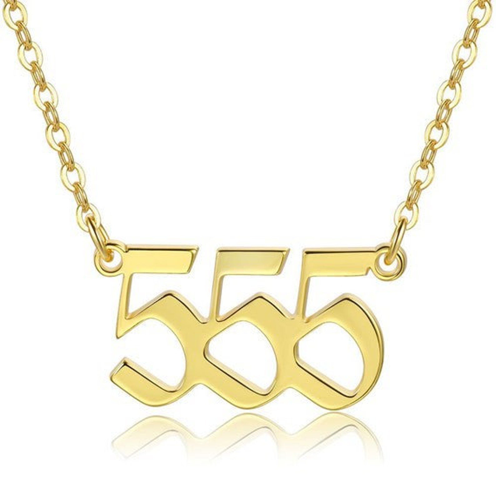 Personalized 14K Gold Angel Number Necklace