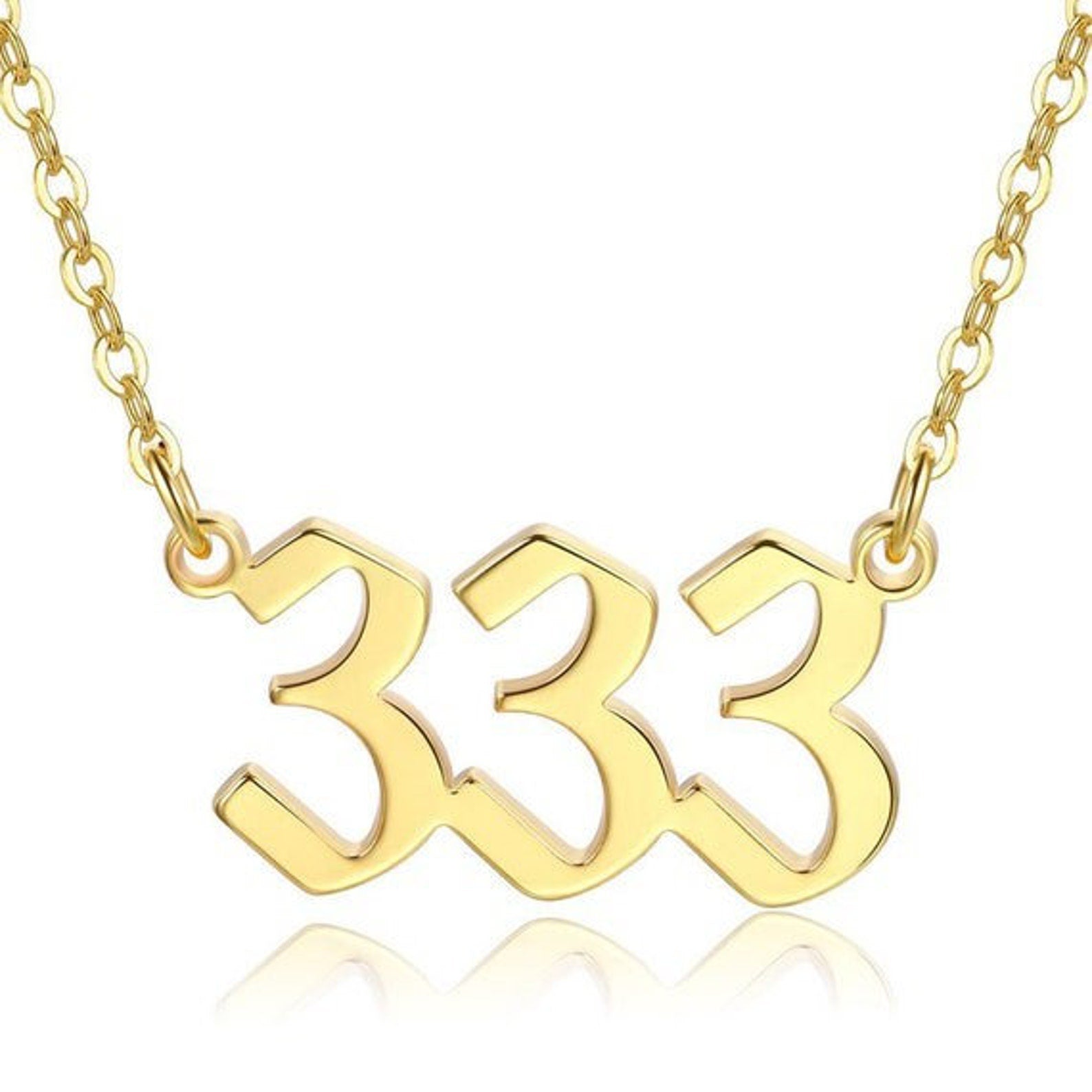 Personalized 14K Gold Angel Number Necklace