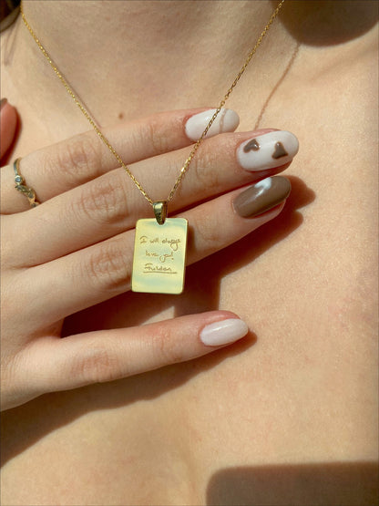 Personalized Handwriting Necklace in 14k Gold