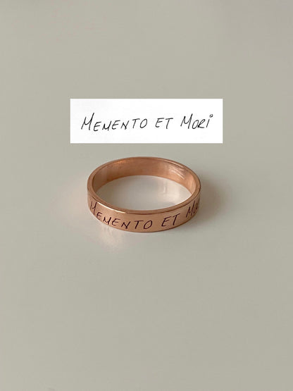 Personalized Handwriting Engraved Ring in 14k Gold