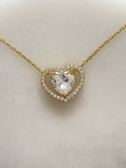 Sterling Silver Crystal Heart Necklace